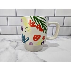 STARBUCKS 2016 Stackable Spring Pink Floral Ceramic Coffee Cup Mug 12 oz